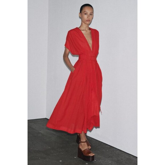 ZARA ZW COLLECTION MIDI DARTED DRESS - Picture 2 of 8